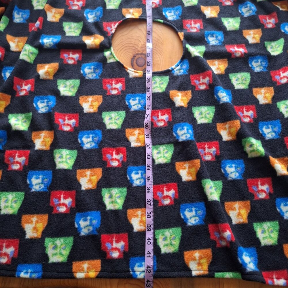 Handmade Beatles Fleece Poncho Retro Pop Art Colorful Medium One Size - Picture 5 of 9